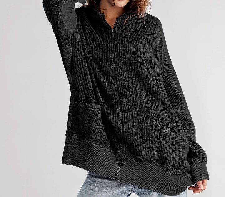 Oversized Zip Up Longline Hoodie