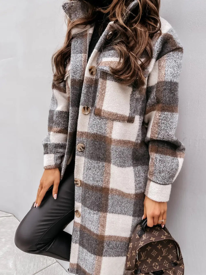 Women's Long Plaid Jacket